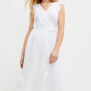 NWT LOFT White Sleeveless Wrap Maxi Dress with V-Neck